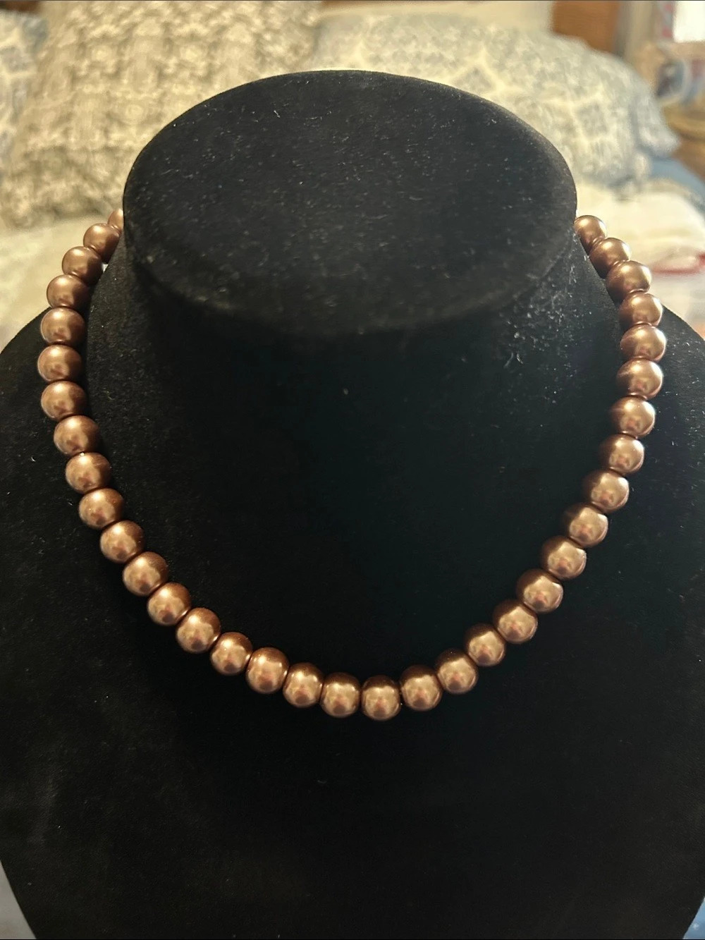 My Style Beaded Necklace & Earrings in Brown NWT